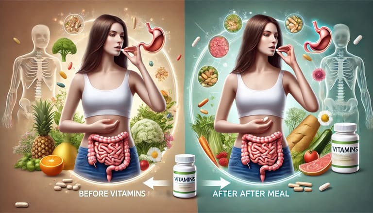 Uống vitamin trước hay sau bữa ăn?